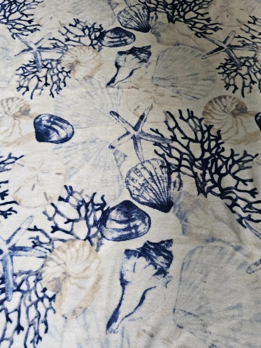 Coastal Seashell and Coral Plush Throw Blanket